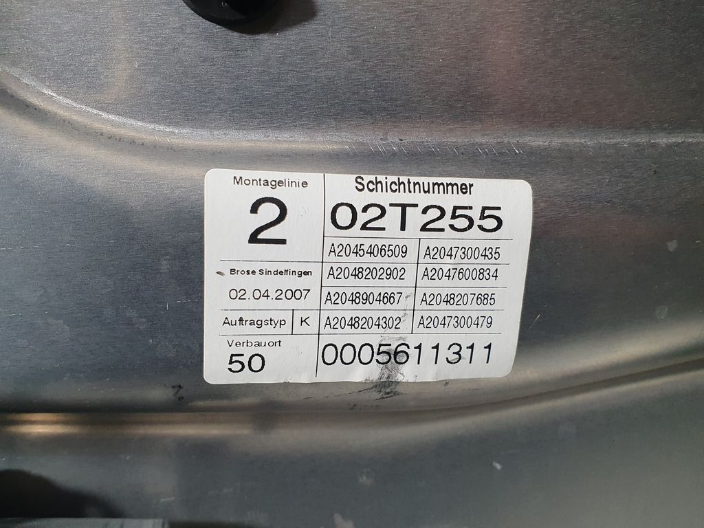 Elevalunas Trasero Derecho para Mercedes-Benz Clase C (W204) Berlina