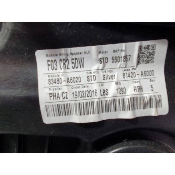 Elevalunas Trasero Derecho Para Hyundai I30