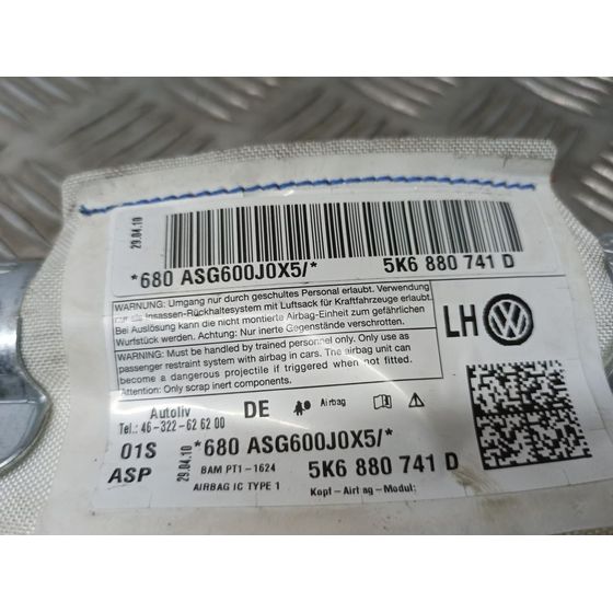 Airbag Cortina Delantero Izquierdo Para Volkswagen Golf Vi