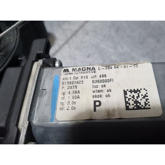 Elevalunas Delantero Derecho Para Fiat Nuova 500
