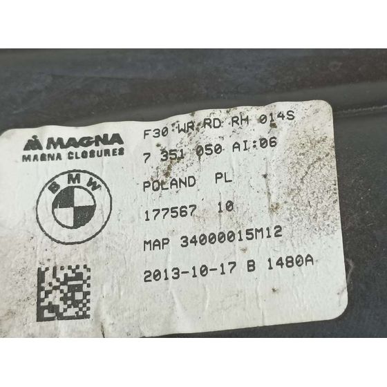 Elevalunas Trasero Derecho Para Bmw Serie 3 Lim.