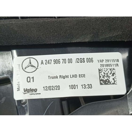 Piloto Trasero Derecho Para Mercedes Clase B