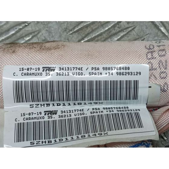 Airbag Cortina Delantero Izquierdo Para Peugeot 308 Sw