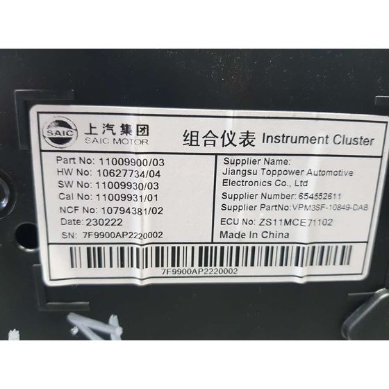 Cuadro Instrumentos para Mg Zs