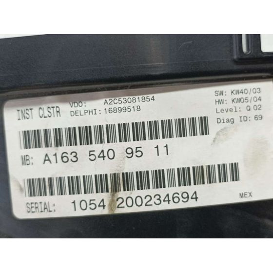 Cuadro Instrumentos para Mercedes-Benz Clase M (W163)