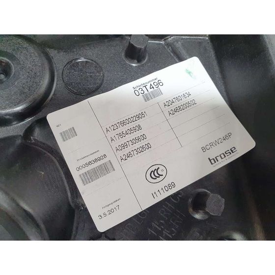 Elevalunas Trasero Derecho para Mercedes-Benz Clase B (W246)