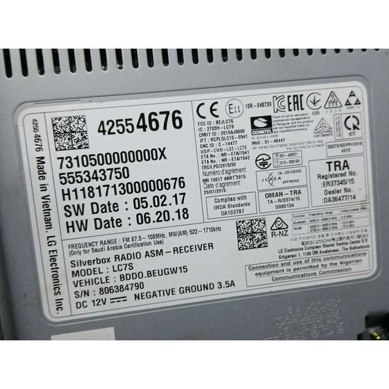 Sistema Audio / Radio para Opel Astra K Lim. 5Türig