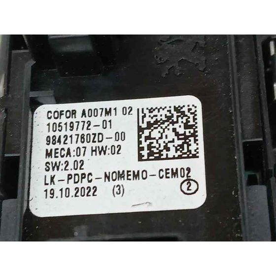 Mando Elevalunas Delantero Izquierdo para Peugeot 208 (P2)