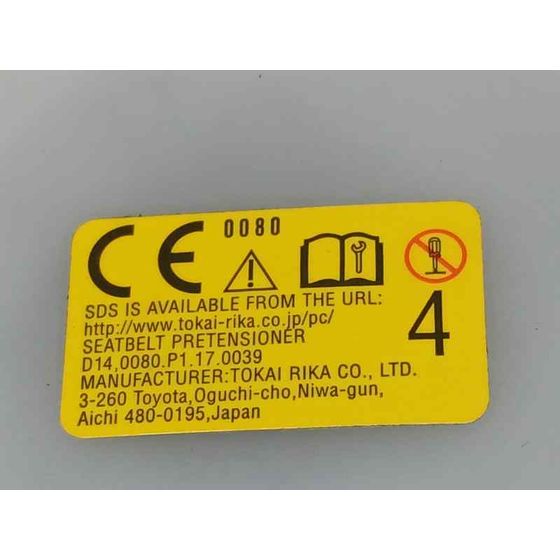 Pretensor Airbag Trasero Derecho para Toyota Rav4