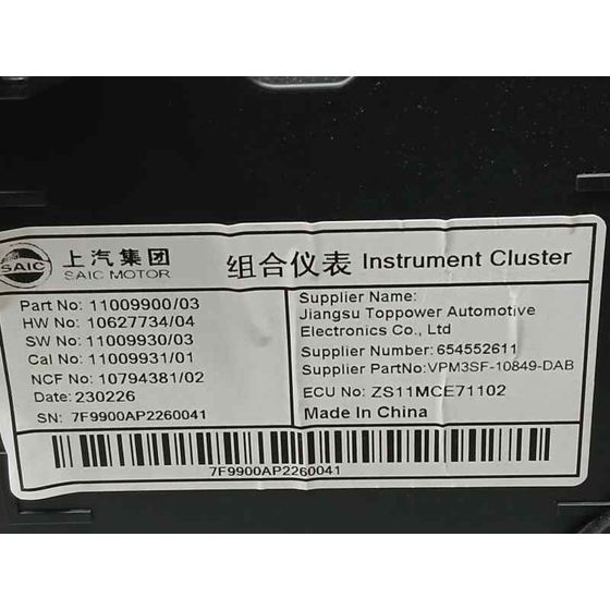 Cuadro Instrumentos para Mg Zs