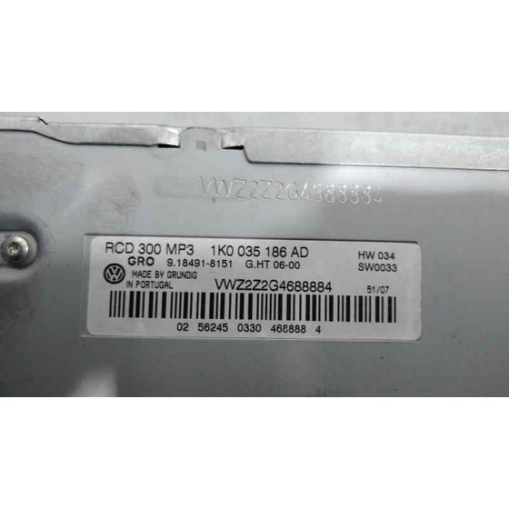 Sistema Audio / Radio Cd para Volkswagen Golf V Berlina (1K1)