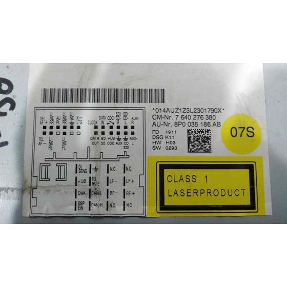 Sistema Audio / Radio Cd para Audi A3 (8P)