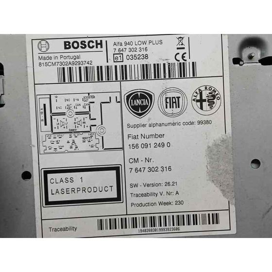 Sistema Audio / Radio Cd para Alfa Romeo Giulietta (191)