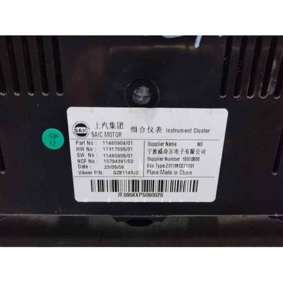 Cuadro Instrumentos para Mg Zs