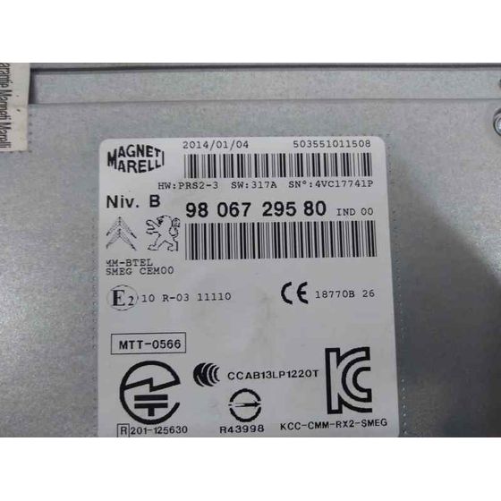 Sistema Audio / Radio para Peugeot 2008 (--.2013->)